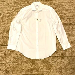 NEW Authentic Calvin Klein Men’s White Dress Shirt 👔 Slim Fit Size L 32-33.